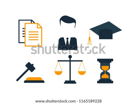 Lawyer concept. Lawyer icons in flat style. Lawyer sign and symbol vector