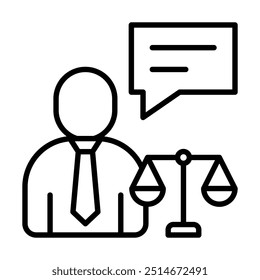 Lawyer Consultation icon line vector illustration