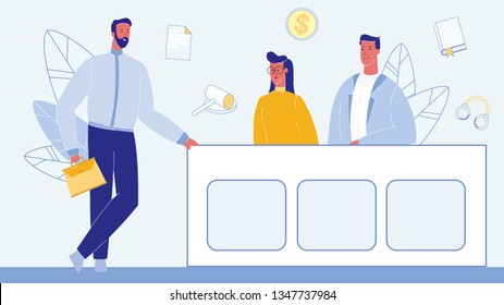 Lawyer in Courtroom Color Vector Illustration. Jury Trial. Confident Advocate Male Character. Witnesses in Court. Prosecutor, Attestor. Symbols of Law. Legal Book, Judge Gavel. Judicial System