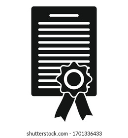 Lawyer diploma icon. Simple illustration of lawyer diploma vector icon for web design isolated on white background