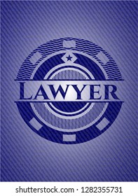 Lawyer emblem with denim high quality background