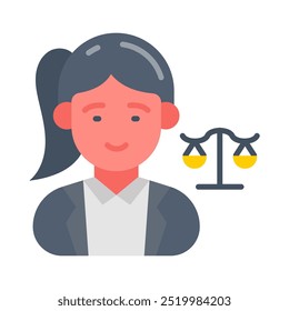 Iconos planos del abogado, Ilustración vectorial