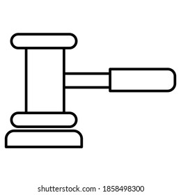 lawyer hammer simple vector icon.