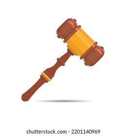 Lawyer hammer with solid and flat color design.