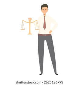 Lawyer is holding scales of justice, symbolizing law, justice, and legal representation
