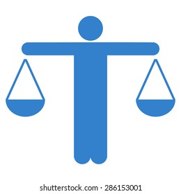 Lawyer icon from Business Bicolor Set. This flat vector symbol uses cobalt color, rounded angles, and isolated on a white background.