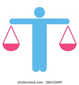 Lawyer icon from Business Bicolor Set. This flat vector symbol uses pink and blue colors, rounded angles, and isolated on a white background.