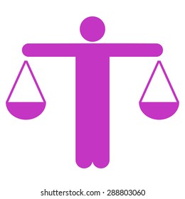 Lawyer icon from Business Bicolor Set. This flat vector symbol uses violet color, rounded angles, and isolated on a white background.