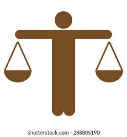 Lawyer icon from Business Bicolor Set. This flat vector symbol uses brown color, rounded angles, and isolated on a white background.