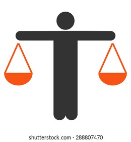 Lawyer icon from Business Bicolor Set. This flat vector symbol uses orange and gray colors, rounded angles, and isolated on a white background.