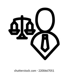 lawyer icon or logo isolated sign symbol vector illustration - high quality black style vector icons
