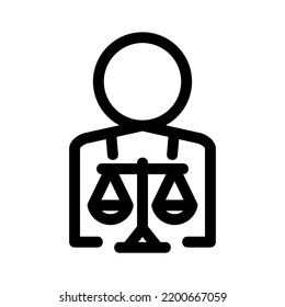 lawyer icon or logo isolated sign symbol vector illustration - high quality black style vector icons

