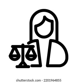 lawyer icon or logo isolated sign symbol vector illustration - high quality black style vector icons
