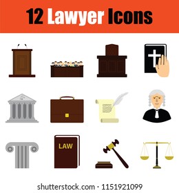 Lawyer icon set. Color  design. Vector illustration.