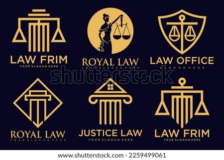 Lawyer icon set logo design with creative element style