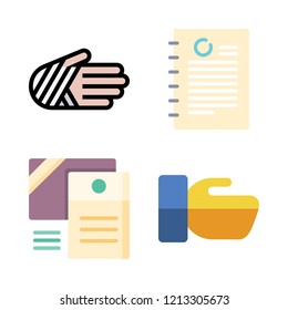 lawyer icon set. vector set about hand shake, documents, injury and document icons set.