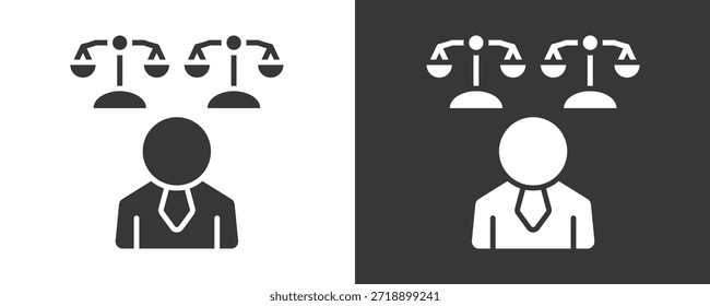 Conjunto De Iconos De Abogado Colección De Vector Aislada En Blanco Y Negro