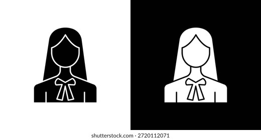 Icono de abogado ilustraciones gráficas planas simples. Vector de silueta blanco y negro