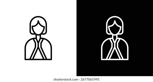 Icono de abogado. Línea delgada simple, Vectores de contorno