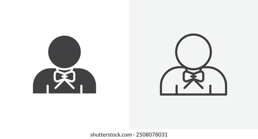Lawyer icon in solid and outlined style