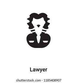 Lawyer icon vector isolated on white background, logo concept of Lawyer sign on transparent background, filled black symbol