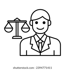 Lawyer icon vector on trendy design