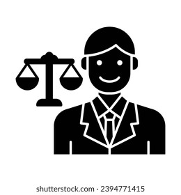 Lawyer icon vector on trendy design