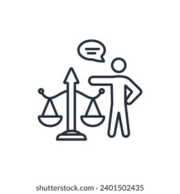 Lawyer icon. vector.Editable stroke.linear style sign for use web design,logo.Symbol illustration.