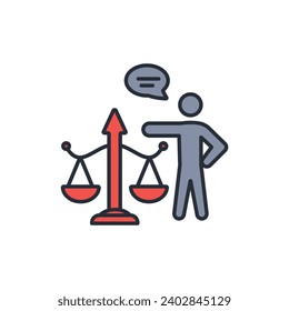 Lawyer icon. vector.Editable stroke.linear style sign for use web design,logo.Symbol illustration.