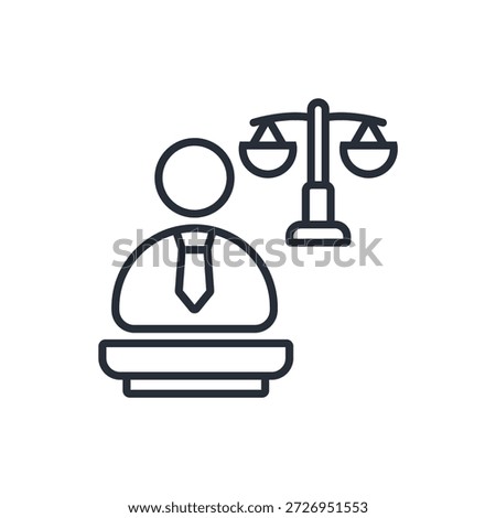 lawyer icon. vector.Editable stroke.linear style sign for use web design,logo.Symbol illustration.