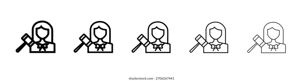 Icono de abogado colección de Vector de Web en trazos negros