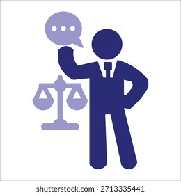 lawyer icons. simple colored vector illustration