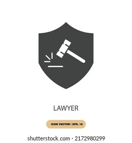 lawyer icons  symbol vector elements for infographic web