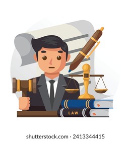 Lawyer illustration design for law firm