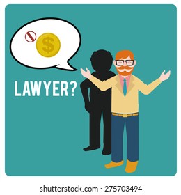 lawyer illustration over blue color background