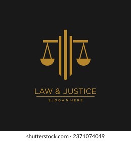 LAWYER AND JUSTICE VECTOR LOGO WITH NEW IDEA