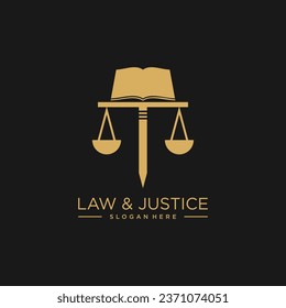 LAWYER AND JUSTICE VECTOR LOGO WITH NEW IDEA