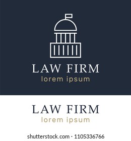 Lawyer and law office logo. Lawyer flat vector illustration