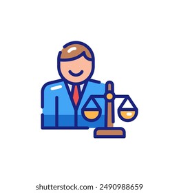 Lawyer of Law Vector Icon