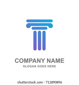 Lawyer Legal Firm Justice Pillar Greek Logo Icon Vector Design