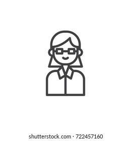Lawyer line icon, outline vector sign, linear style pictogram isolated on white. Symbol, logo illustration. Editable stroke