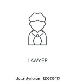Lawyer linear icon. Lawyer concept stroke symbol design. Thin graphic elements vector illustration, outline pattern on a white background, eps 10.