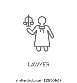 Lawyer linear icon. Modern outline Lawyer logo concept on white background from Professions collection. Suitable for use on web apps, mobile apps and print media.