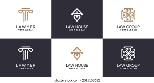 Colección de logotipo del abogado con un elemento moderno y diferente Vector Premium