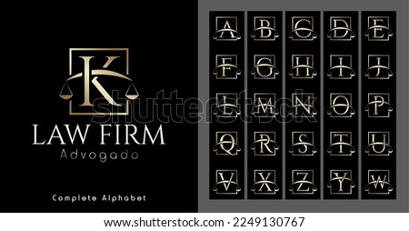
Lawyer logo, complete alphabet. A, B, C, D, E ,F ,G ,H, I, J, L, M, N, ,O, P, Q, R, S, T, U, V, X, Z, Y, W, K Stock fotó © 