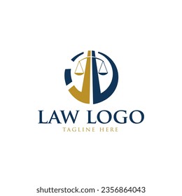 Lawyer logo with creative element style Premium Vector
