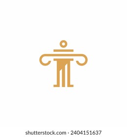 Logo del abogado con estilo de elemento creativo Vector Premium	