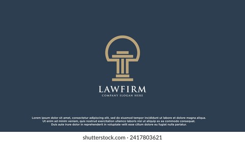 Lawyer logo with creative element style Premium Vector. Law firm Attorney And Law logo design vector Illustration.