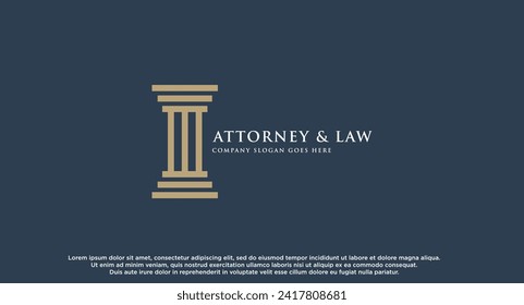 Lawyer logo with creative element style Premium Vector. Law firm Attorney And Law logo design vector Illustration.