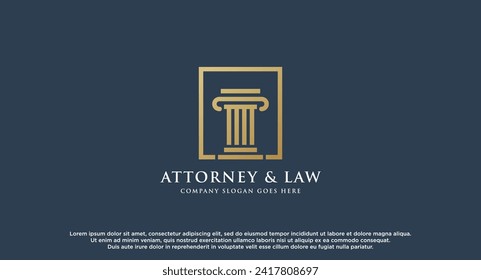 Lawyer logo with creative element style Premium Vector. Law firm Attorney And Law logo design vector Illustration.